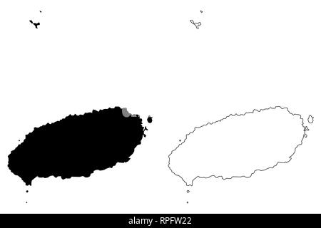 La province de Jeju (Corée du Sud, République de Corée, République de Corée, la province autonome spéciale) map vector illustration, croquis gribouillis spéciale Self-Govern Jeju Illustration de Vecteur