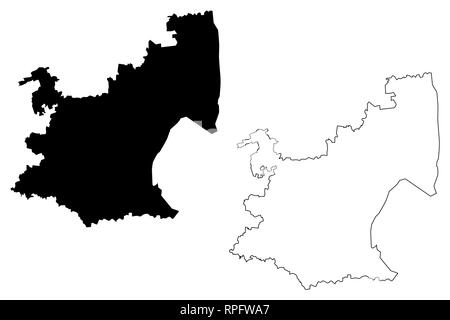 La province de Mpumalanga (Provinces de l'Afrique du Sud, République d'Afrique du Sud, les divisions administratives, RSA) map vector illustration, croquis Mpum gribouillis Illustration de Vecteur