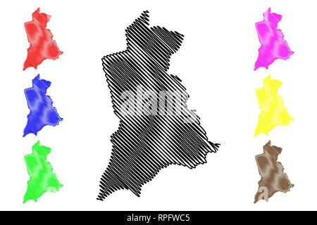 L'état d'Anambra (subdivisions du Nigéria, de l'Etat fédéré du Nigéria) map vector illustration, scribble sketch carte d'Anambra Illustration de Vecteur