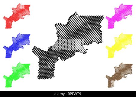 La province de Lomami (République démocratique du Congo, RD Congo, RDC, Congo-Kinshasa) map vector illustration croquis Lomami, scribble map Illustration de Vecteur