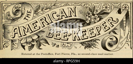 . L'American bee keeper. La culture de l'abeille ; le miel. . Veuillez noter que ces images sont extraites de la page numérisée des images qui peuvent avoir été retouchées numériquement pour plus de lisibilité - coloration et l'aspect de ces illustrations ne peut pas parfaitement ressembler à l'œuvre originale.. Falconer, N. Y. : W. T. Falconer Manfg. Co. Banque D'Images