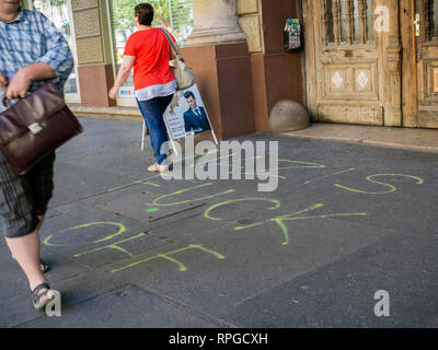 Nazi anti graffiti sur une rue de Budapest. (NOTE DU RÉDACTEUR : Image contient des jurons.) Banque D'Images