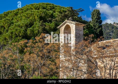 L'église paroissiale de Sant Miquel, chapelle du 13ème siècle, près de Campanet, Majorque, Îles Baléares, Espagne Banque D'Images