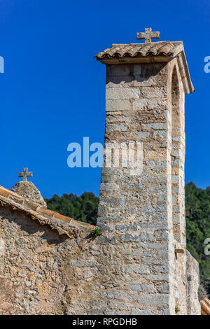 L'église paroissiale de Sant Miquel, chapelle du 13ème siècle, près de Campanet, Majorque, Îles Baléares, Espagne Banque D'Images