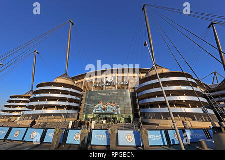 City of Manchester Stadium, l'Etihad, MCFC, 13 Rowsley St, Manchester, M11 3FF Banque D'Images