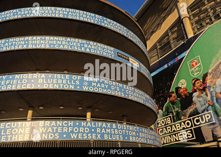 Etihad MCFC Manchester City FC club de supporters, le stade, England, UK Banque D'Images