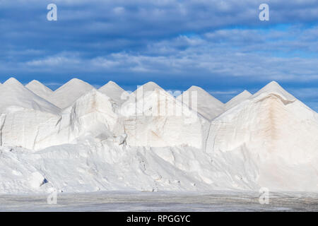 Les tas de sel de Salinas d'Es Trenc, salines, Majorque, Îles Baléares, Espagne Banque D'Images