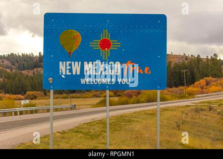 USA, bienvenue à New Mexico State Sign Banque D'Images