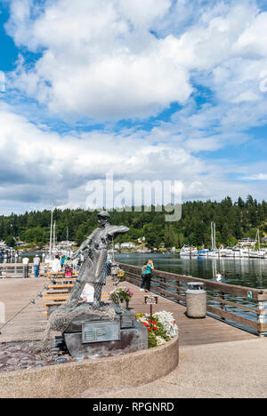 Mémorial du pêcheur au docks à Gig Harbor, Washington. Banque D'Images