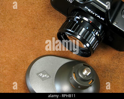 Vintage Collectable reflex Pentax Auto110 Appareil photo. Banque D'Images