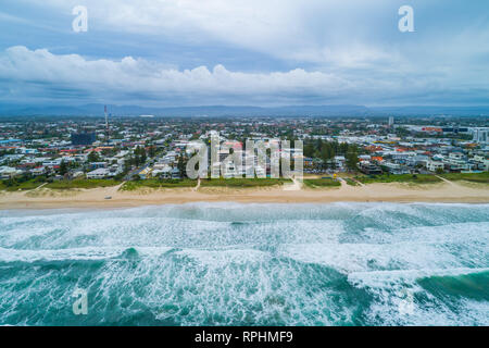 Vue aérienne de la banlieue de Mermaid Beach. Gold Coast, Queensland, Australie Banque D'Images