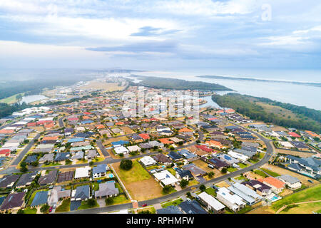 Paysage de l'antenne du canton de Harrington au crépuscule. New South Wales, Australie Banque D'Images