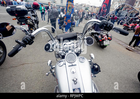 La Russie, Vladivostok, 10/06/2018. Avis sur volant de unknown (moto, moto). Classic bikes, vie active, moto Banque D'Images