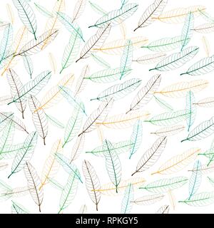 Profil de mangue colorée transparente, des feuilles couleur feuilles de ligne de fond abstrait Illustration de Vecteur
