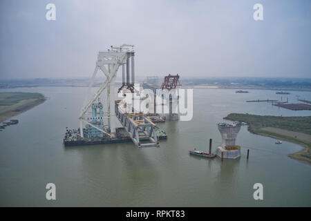 65  % construction de pont Padma complète Banque D'Images