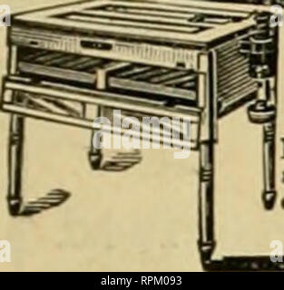 . American Bee Journal. La culture de l'abeille ; les abeilles. 10 janvier, 1901. AMERICAN BEE JOURNAL. 31 Une bonne récolte de miel. Nous avons eu une bonne récolte de miel au printemps, fixant une moyenne de près de 70 livres de miel en rayon par colonie, mais notre flux d'automne n'a pas tout à fait, et nous avons trouvé l'alimentation nécessaire pour la première fois en six ans. Nous avons passé un très bon hiver jusqu'à présent- Les matins frisquets, mais assez chaud pour les abeilles pour voler tous les jours. À-jour est chaud et doux, et les abeilles sont en plein vol dès maintenant. Maple seront en fleurs dans quelques jours, et la collecte du pollen commence. Je me sens comme si je ne peux pas faire des affaires sans l'American Bee Jour Banque D'Images