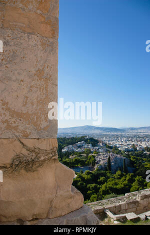 Grèce, Athènes, Attique, vue sur la ville de l'Acropole. Banque D'Images