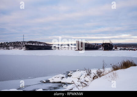 Dock de minerai de fer à deux ports, Minnesota, USA. Banque D'Images