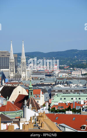 Vue aérienne de Vienne du haut de Stephansdom Banque D'Images