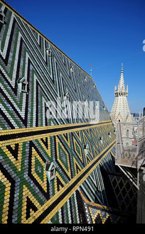 La vue depuis la tour nord de Stephansdom, Vienne, Autriche Banque D'Images