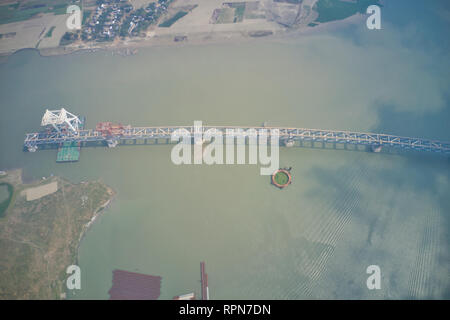 65  % construction de pont Padma complète Banque D'Images