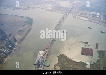 65  % construction de pont Padma complète Banque D'Images