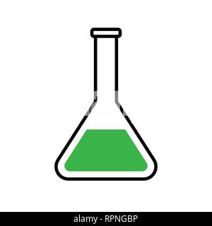 Tube bécher vert icône vecteur. Chemestry ou symbole de la pharmacie Illustration de Vecteur