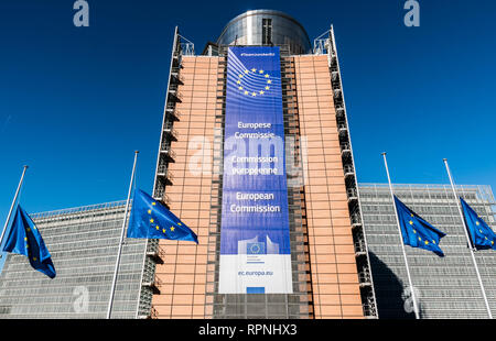 La façade extérieure de la Commission européenne à Bruxelles, a appelé le bâtiment du Berlaymont Banque D'Images