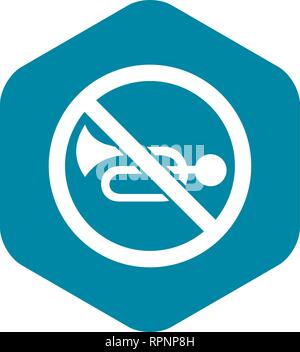 Aucun signe de la circulation de l'avertisseur sonore, l'icône de style simple. Illustration de Vecteur