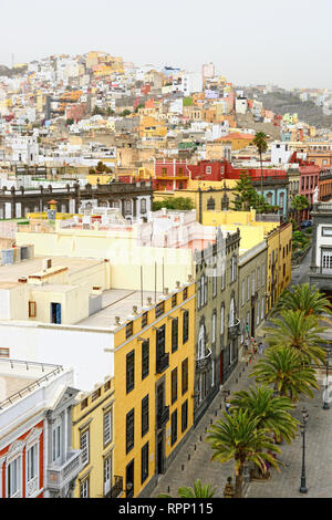 La ville de Las Palmas de Gran Canaria à Îles Canaries. Vue aérienne du toit. Banque D'Images