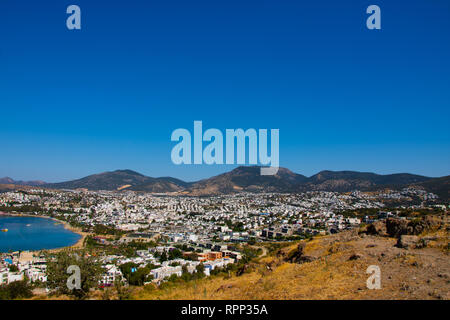 Le paysage de l'Est de la jolie ville touristique de Bodrum en Turquie Banque D'Images