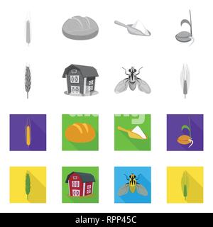 Du pain, de la farine de graines,printemps,grenier,voler,orge,hiver,repas,,grandir,bâtiment,spike,insectes,ecope,root,,dur,industrie,ravageur,alimentaire,automne,commande,petit déjeuner,avoine,eco,stop,Culture,chignon,céréales,agriculture,agriculture,seigle blé,maïs,plantes,la récolte de céréales,ferme,,champ,set,icône,,illustration,collection,isolé,design,graphisme,élément vecteur vecteurs,signer , Illustration de Vecteur