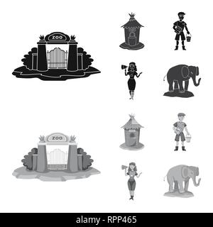 Objet isolé de la nature et de logo. Ensemble de la nature et du divertissement symbole boursier pour le web. Illustration de Vecteur