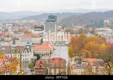 Vue aérienne de la ville de Ljubljana Slovénie Banque D'Images