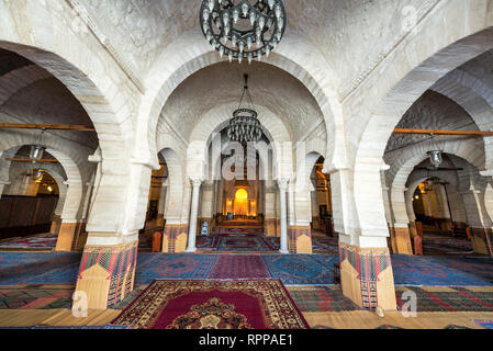 SOUSSE, TUNISIE - avril 7 : Vue à l'intérieur de la Grande Mosquée de Sousse, Tunisie le 7 avril 2018 Banque D'Images