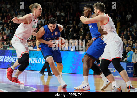 Foto Simone Raso/LaPresse 22-02-2019 Varese (Italia) basketItalia Qualificazioni vs Ungheria - Mondiale Panier Cina GentilePhoto 2019Nella foto : Simone Raso/LaPresse 22-02-2019 Varese (Italia) basketItalia Ungheria vs Coupe du monde 2019 contre l'qualifiersin la pic : Gentile Banque D'Images