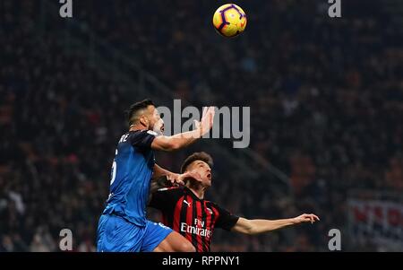 ESCLUSIVA MILAN Foto Spada/LaPresse 22 febbraio 2019 Milano ( Italia ) sport calcio Milan vs Empoli - Campionato di Calcio Serie A TIM 2018/2019 - Stadio San Siro Nella foto : Piatek Photo Spada MILAN EXCLUSIF/LaPresse 22 Février 2019 Milan ( Italie ) sport soccer Milan vs Empoli - championnat de football italien une ligue TIM 2018/2019 - San Siro dans le pic : Piatek Banque D'Images