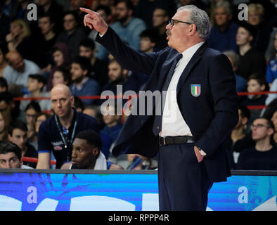 Foto Simone Raso/LaPresse 22-02-2019 Varese (Italia) basketItalia Qualificazioni vs Ungheria - Mondiale Panier Cina SacchettiPhoto 2019Nella foto : Simone Raso/LaPresse 22-02-2019 Varese (Italia) basketItalia Ungheria vs Coupe du monde 2019 contre l'qualifiersin la pic : Sacchetti Banque D'Images