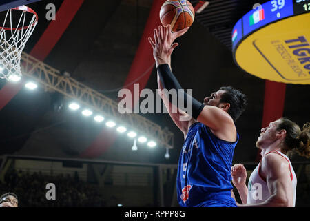 Foto Simone Raso/LaPresse 22-02-2019 Varese (Italia) basketItalia Qualificazioni vs Ungheria - Mondiale Panier Cina GentilePhoto 2019Nella foto : Simone Raso/LaPresse 22-02-2019 Varese (Italia) basketItalia Ungheria vs Coupe du monde 2019 contre l'qualifiersin la pic : Gentile Banque D'Images