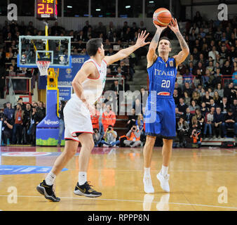 Foto Simone Raso/LaPresse 22-02-2019 Varese (Italia) basketItalia Qualificazioni vs Ungheria - Mondiale Panier Cina CinciariniPhoto 2019Nella foto : Simone Raso/LaPresse 22-02-2019 Varese (Italia) basketItalia Ungheria vs Coupe du monde 2019 contre l'qualifiersin Cinciarini pic : Banque D'Images