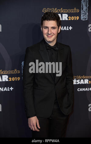 Paris, France. Feb 22, 2019. Vincent Lacoste vu sur le tapis rouge lors de la Cesar Film Awards 2019 à la Salle Pleyel à Paris, France. Credit : Thierry Le Fouille/SOPA Images/ZUMA/Alamy Fil Live News Banque D'Images