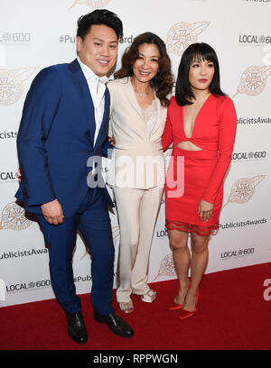MICHELLE YEOH, Jon M. Chu et CONSTANCE WU assiste à la 56e Prix annuel ICG Publicist au Beverly Hilton Hotel à Beverly Hills, Californie. Feb 22, 2019. Credit : Billy/Bennight ZUMA Wire/Alamy Live News Banque D'Images