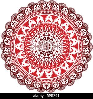 Vector Mandala rouge Illustration de Vecteur