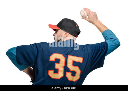 Joueur de baseball en action Banque D'Images