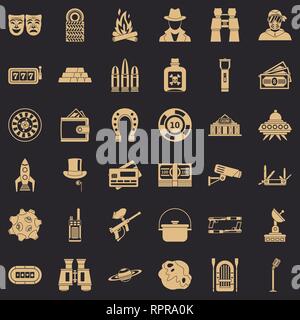 Les jeux d'intérêt, le style simple icons set Illustration de Vecteur