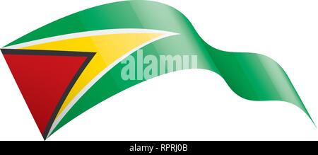 Guyana drapeau, vector illustration sur fond blanc Illustration de Vecteur