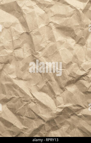 La texture du papier froissé marron Banque D'Images
