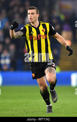 Daryl Janmaat de Watford en action au cours de la Premier League match au Cardiff City Stadium. Banque D'Images