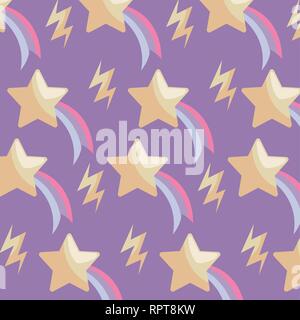 Shooting stars pattern et vecteur thunderbolts illustration design Illustration de Vecteur