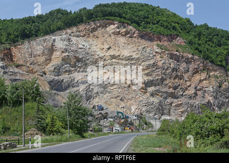 Carrière à ciel ouvert de la mine les granulats de construction Banque D'Images